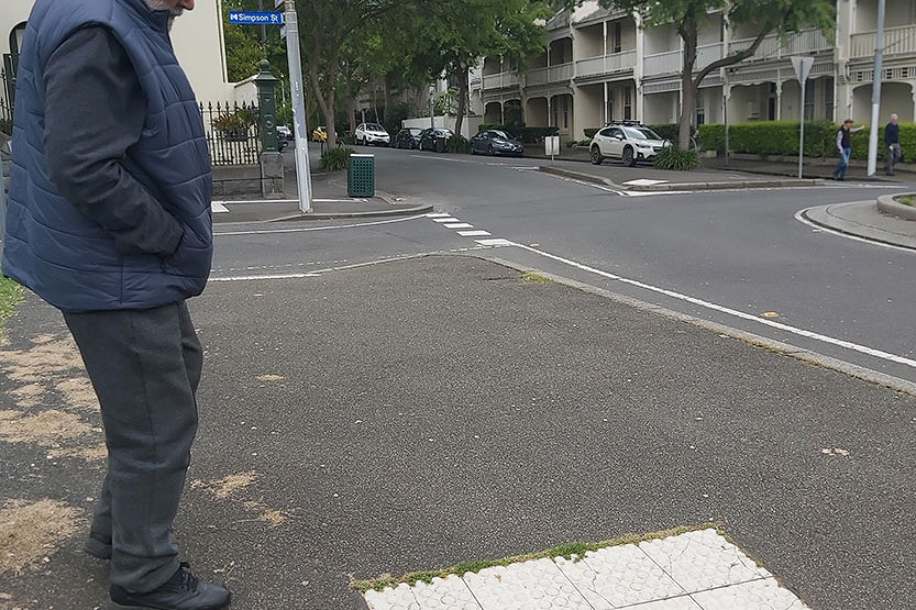 Elderly man taken to hospital after footpath fall calls for council to act on hazardous tactile tiles