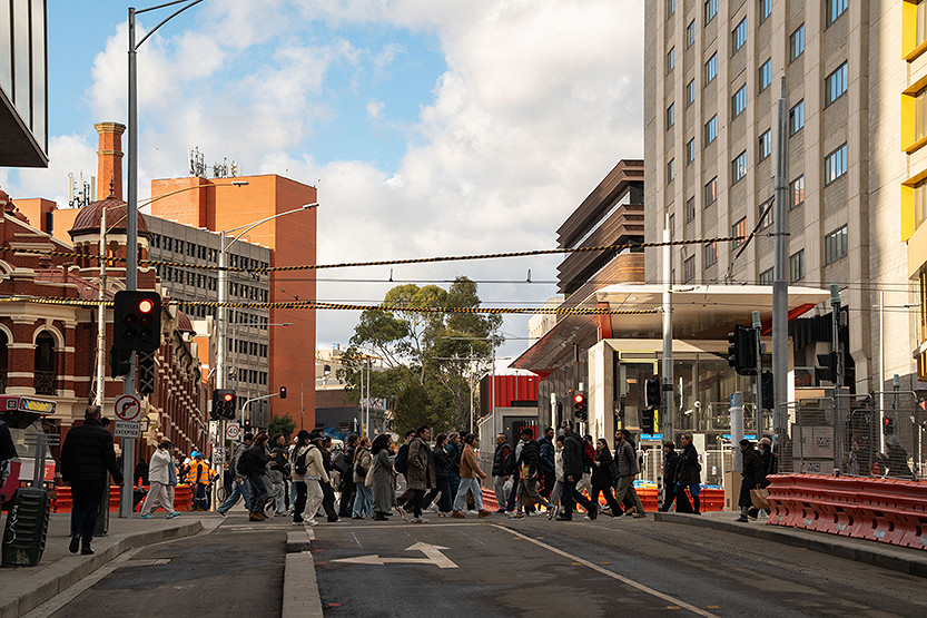 Franklin St reopened with Metro Tunnel station entrance