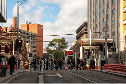 Franklin St reopened with Metro Tunnel station entrance